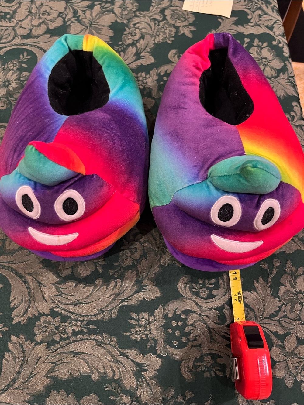 Rainbow Emoji Plush Slippers - Fun Multicolor Cozy Shoes